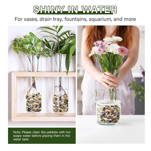 NUPICK 12 lbs Pebbles for Indoor Plants, 3/8 Inch Pea Gravel for Fish Tank - Image 5