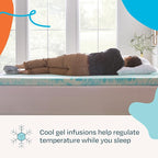 Linenspa 3 Inch Swirl Gel Memory Foam Mattress Topper, Queen Size – Cooling Gel - Image 2