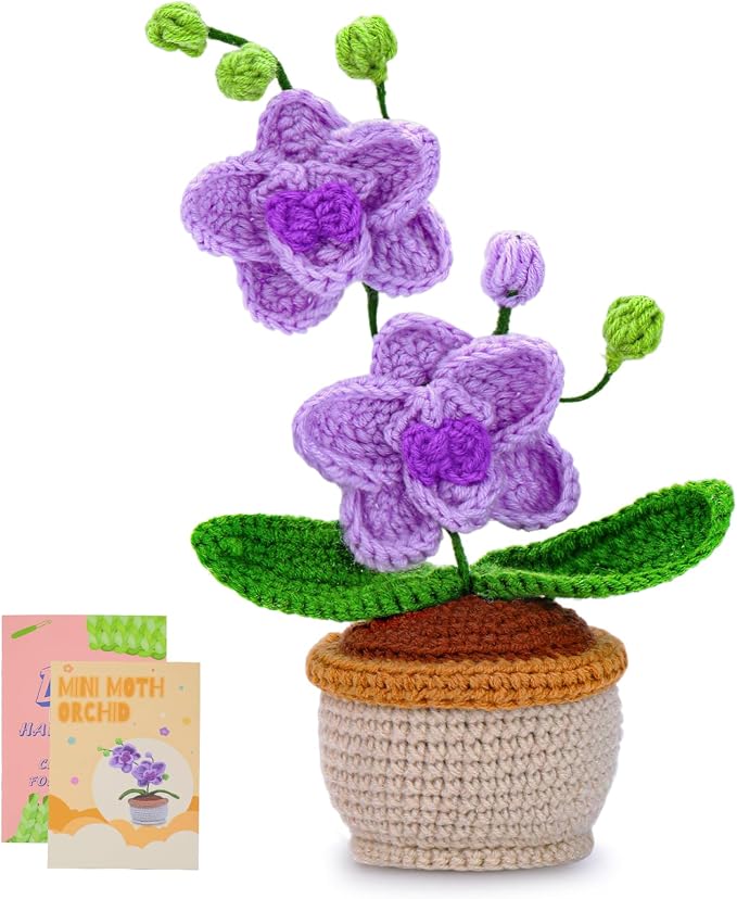 kgxulr Crochet Kit for Beginners, Butterfly Orchid Crochet Kit Beginner Crochet by kgxulr
