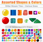 LITMIND Mosaic Tiles for Crafts Bulk, 4.4 LB Crystal Glass Mosaic Pieces - Image 2