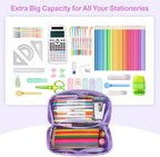 Large Pencil Case for Girls, Aesthetic Pencil Pouch for School, Wide Opening - Image 2