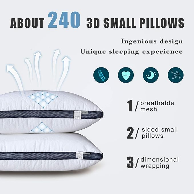 Meoflaw Pillows for Sleeping, Luxury Hotel Pillows Standard Size Set of 2 - Image 2