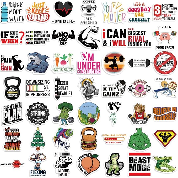 Inspirational Fitness Stickers Bulk - Image 2
