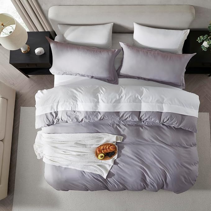 Nestl Grey Lavender Duvet Cover Full Size - Image 5