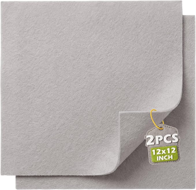 Light Gray Soft Felt Sheets for Crafts, 1.6mm Thick, Handmade Crafts, DIY by Grainear