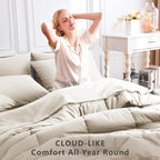 CozyLux Oversized King Comforter Sets Beige, 7 Pieces Bed in a Bag, Ultra-Soft - Image 4