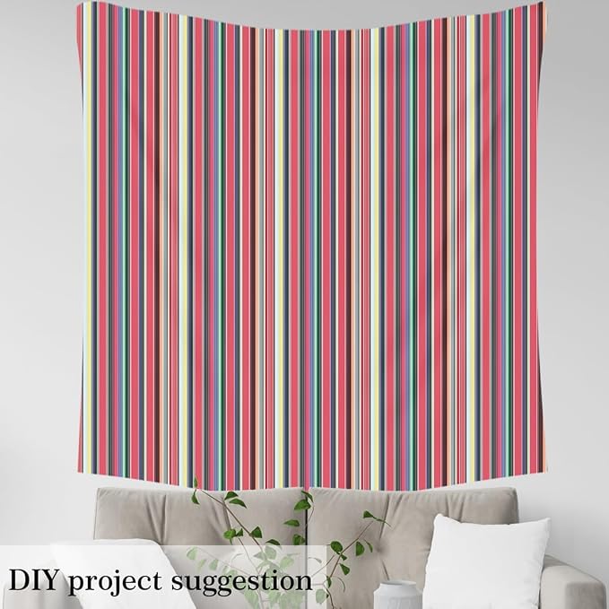 Mexico Style Fabric by The Yard, Colorful Stripes Soft Flannel Polyester No - Image 4