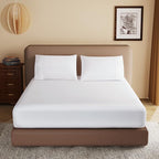 100% Egyptian Cotton Fitted Sheet Twin Size White, 600 Thread Count, 8-16" Deep by ZaizaiHome
