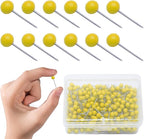 Yellow Map Pins, 1/8 Inch, Round Ball Head | Map Tacks, Push Pins - Image 7