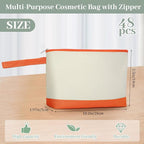 Silkfly 48 Pcs Cotton Canvas Makeup Bags Cosmetic Zipper Bags 10.2 x 5.5 x 2'' - Image 2