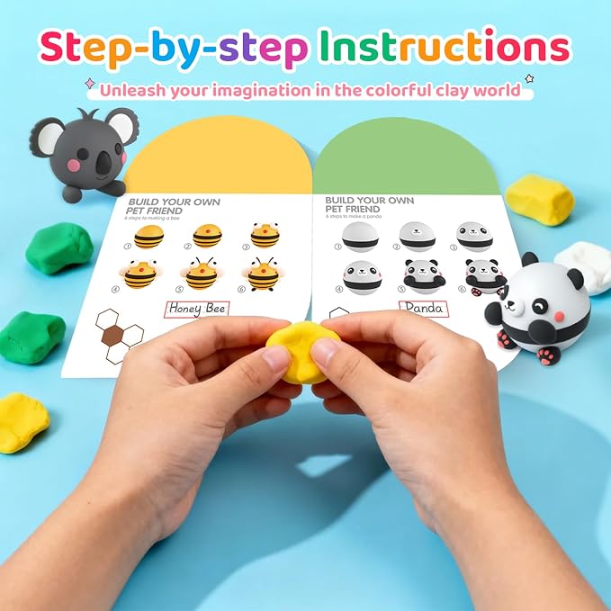 Air Dry Clay for Kids: Modeling Clay Animals DIY 10 PCS Blind Box Craft - Image 6