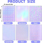 36 Sheets Holographic Laminating Sheets Clear Self Adhesive Sticker Paper | - Image 7