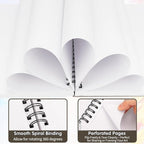 FIXSMITH 9"X12" Brown Sketch Book, 100 Sheets Spiral Sketchbook, Acid Free - Image 4