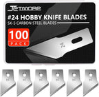 Jetmore 100 Pack Hobby Blades #24 Craft Knife Blades Refill Hobby Knife by Jetmore