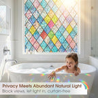 Coavas Window Privacy Film Stained Glass Window Clings 3D Rainbow Film - Image 3