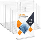 Enayplon Acrylic Sign Holder 8.5 x 11, Double Sided Sign Holder Stand, Plastic by Unknown