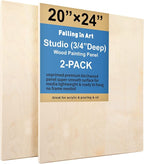 Falling in Art 2 Pack 20x24 Unfinished Birch Wood Panels Kit by FallinginArt
