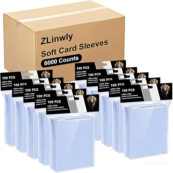 6000 Counts Card Sleeves for Trading Cards, Soft Penny Card Sleeves, Sports by ZLinwly