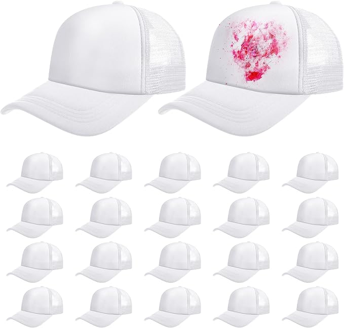 Vabean 24 Pack Sublimation Blank Cap Trucker Mesh Cap Unisex Plain Blank by Vabean