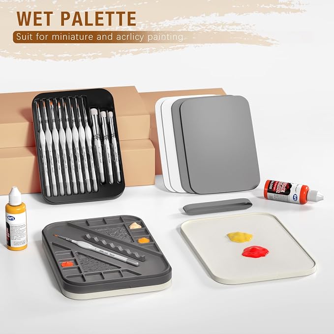 golden maple Wet Pallet for Painting Miniatures 2 in 1 Dry and Wet Palette - Image 6