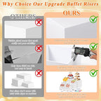 6 Pcs White Acrylic Buffet Risers - Image 3
