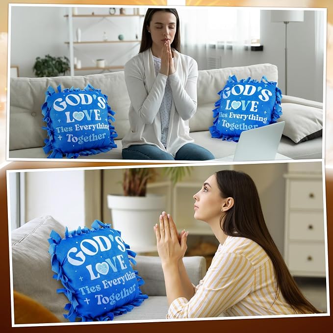 Chunful 8 Sets Religious God's Love Tied Pillow Craft Kit 2026 VBS Crafts DIY - Image 6