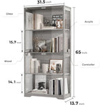 BROTTAR Display Cabinet with Glass Doors, 4-Tier Curio Cabinet with 3 Color - Image 2