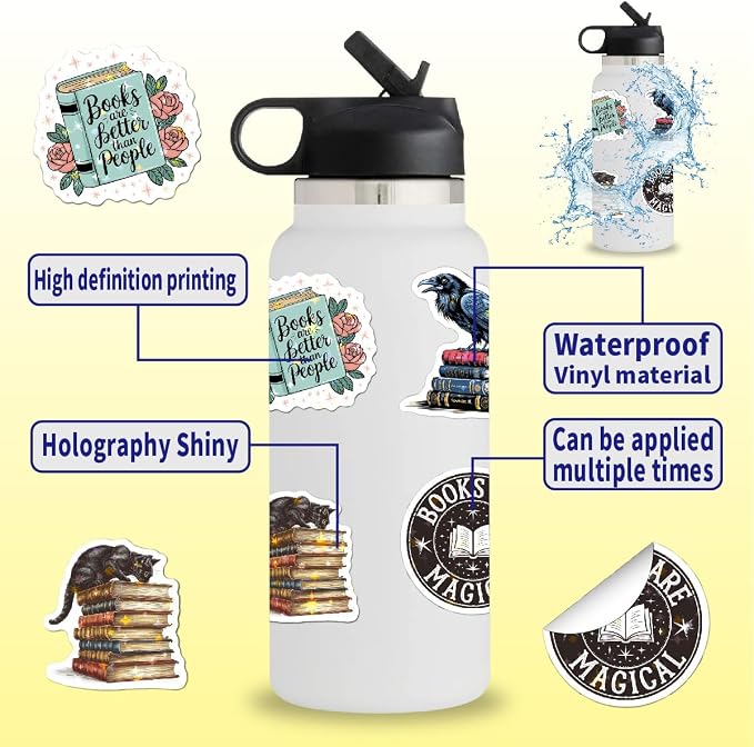 Glitter Reading Stickers for Bookish Adults, Reading Rewards for Students - Image 8