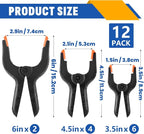 12 Pack Plastic Spring Clamps Set, 3 Sizes of Spring Clips 3.5 Inch, 4.5 Inch - Image 2