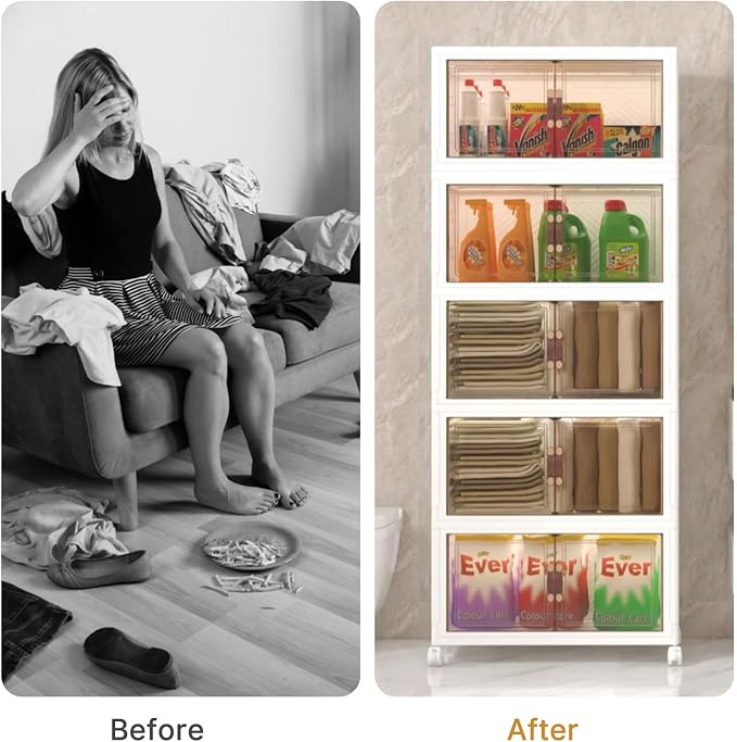 UAMFURI Stackable Storage Bins, 672QT Collapsible Drawers - Image 8