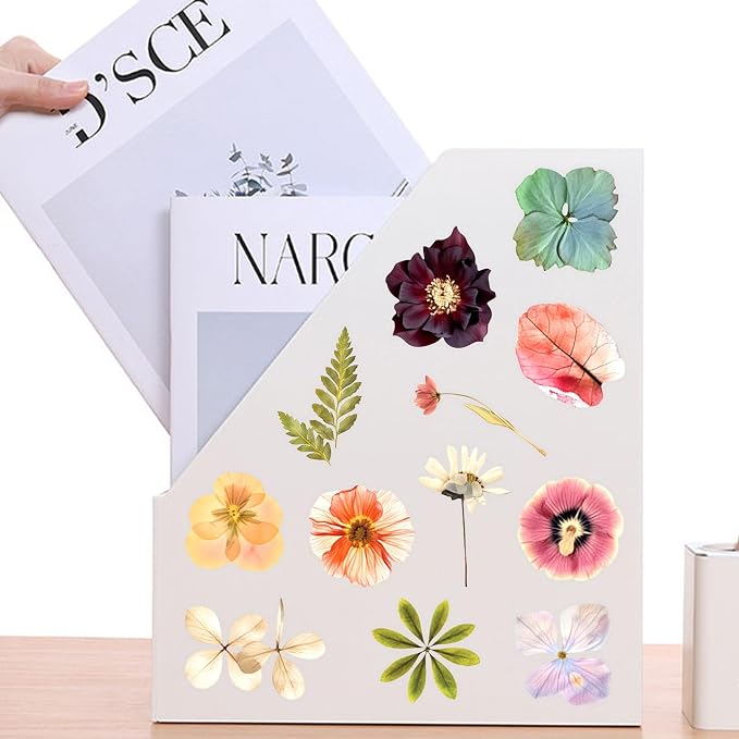 50PCS Transparent Flora Scrapbook Stickers, Flower-E | Vintage Aesthetic Flowers - Image 8