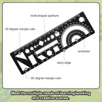 HARFINGTON Multifunctional Geometric Rulers 15cm Metric and SAE Aluminum - Image 4