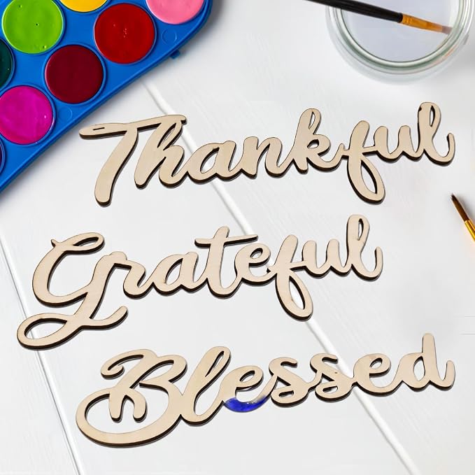 3 Pcs Thankful Grateful Blessed Wall Signs Thankful Grateful Blessed Signs - Image 3