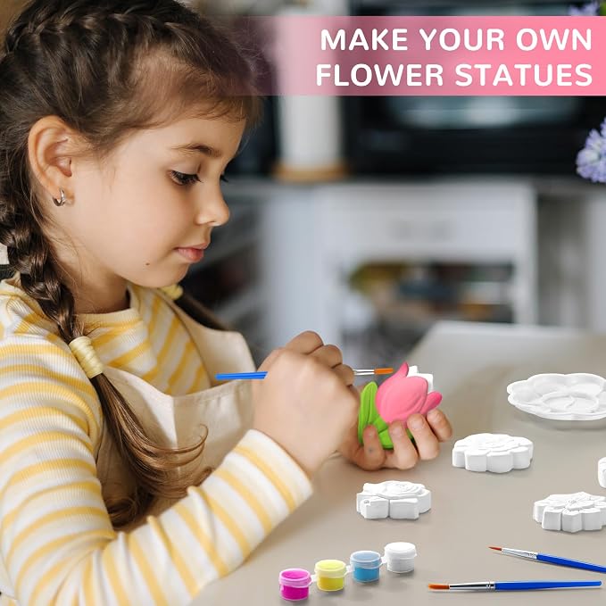 JellyArch 20 Set Flower DIY Painting Kit Ceramic to Paint Your Own Statues - Image 5