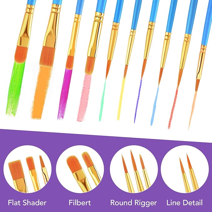 AROIC Acrylic Paint Brush Set, for Oil Painting Rock Body Painting, Artist - Image 3