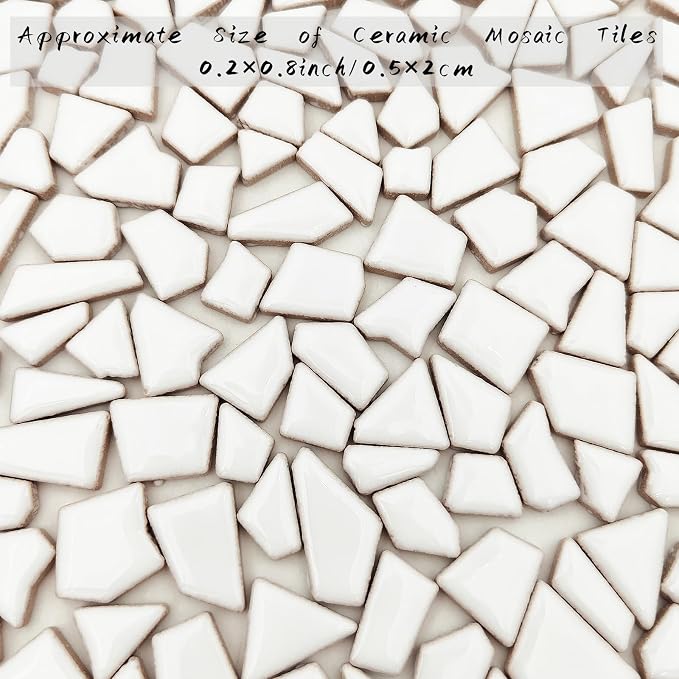 200g Ceramic Mosaic Tiles for Crafts, Irregular Stained Ceramic 0.2"x0.8" - Image 5