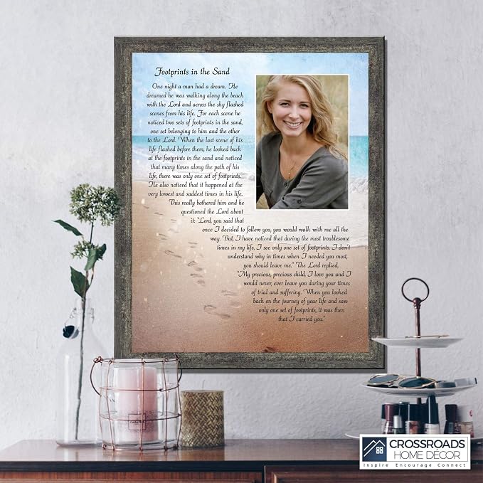 Footprints in the Sand Inspirational Wall Art, Beach Decor, Christian Gifts - Image 4
