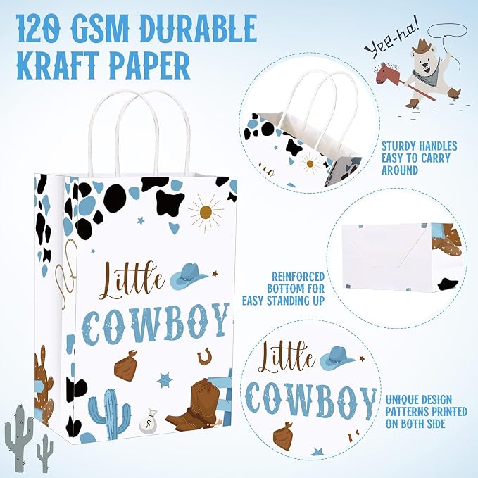 Gaillty 24 Pcs My First Rodeo Party Favor Bags 1st Rodeo Birthday Gift Bags - Image 3