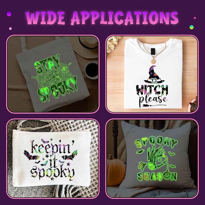Tintnut Halloween Glow in the Dark HTV Vinyl, easy cut & weed, stretch washable - Image 6