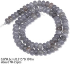 Songxi 5x8mm Natural Gray Labradorite Stone Rondelle Beads, Gemstone - Image 2