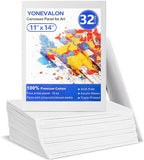 Canvas for Painting 11x14 inch, 32 Pack Bulk Painting Canvas Boards for Novices by YONEVALON