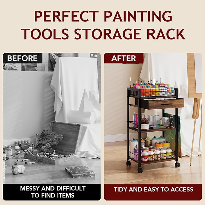 Homsorout 3 Tier Rolling Cart - Image 7