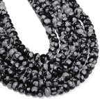 Songxi 5x8mm Natural Snowflake Obsidian Stone Rondelle Beads, Gemstone - Image 7