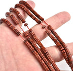 155pcs 4x2mm Natural Red Jasper Heishi Disc Rondelle Spacer Stone Semi Precious - Image 4