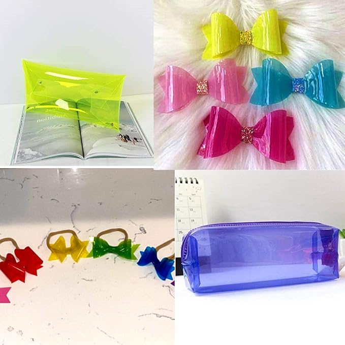 AOUXSEEM Jelly Transparent Leather Vinyl Sheets, Candy Solid Colors Waterproof - Image 7