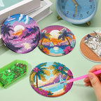 EWJRNSF 8 PCS Beach Diamond Art Coasters DIY Kit - Image 6