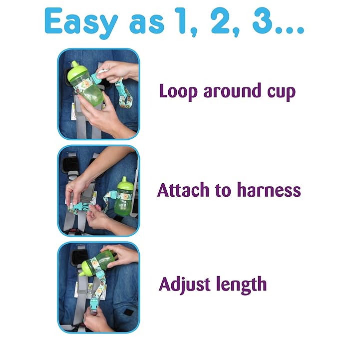 PBnJ Baby SippyPal Sippy Cup Holder Strap Leash Tether (Hearts 2-Pack)
