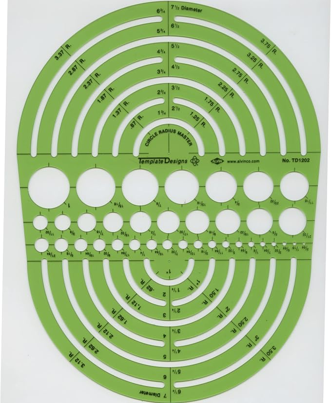 ALVIN Circle Radius Master Template TD1202, Template - Image 5