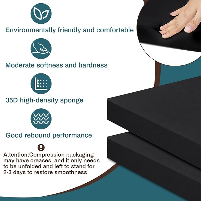 Frienda 2 Pack 3" X 24" X 24" Upholstery High Density Foam Cushion Replacement - Image 3