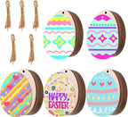 Eggs Shape 50Pcs Unfinished Wooden Easter Ornaments DIY Craft Present-50-Pack by Tmflexe